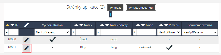 Blog - kde najít - stránky aplikace